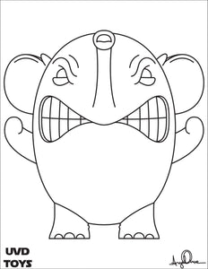 Charlie the Angry Elephant Coloring Page