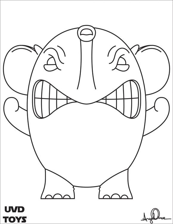 Charlie the Angry Elephant Coloring Page